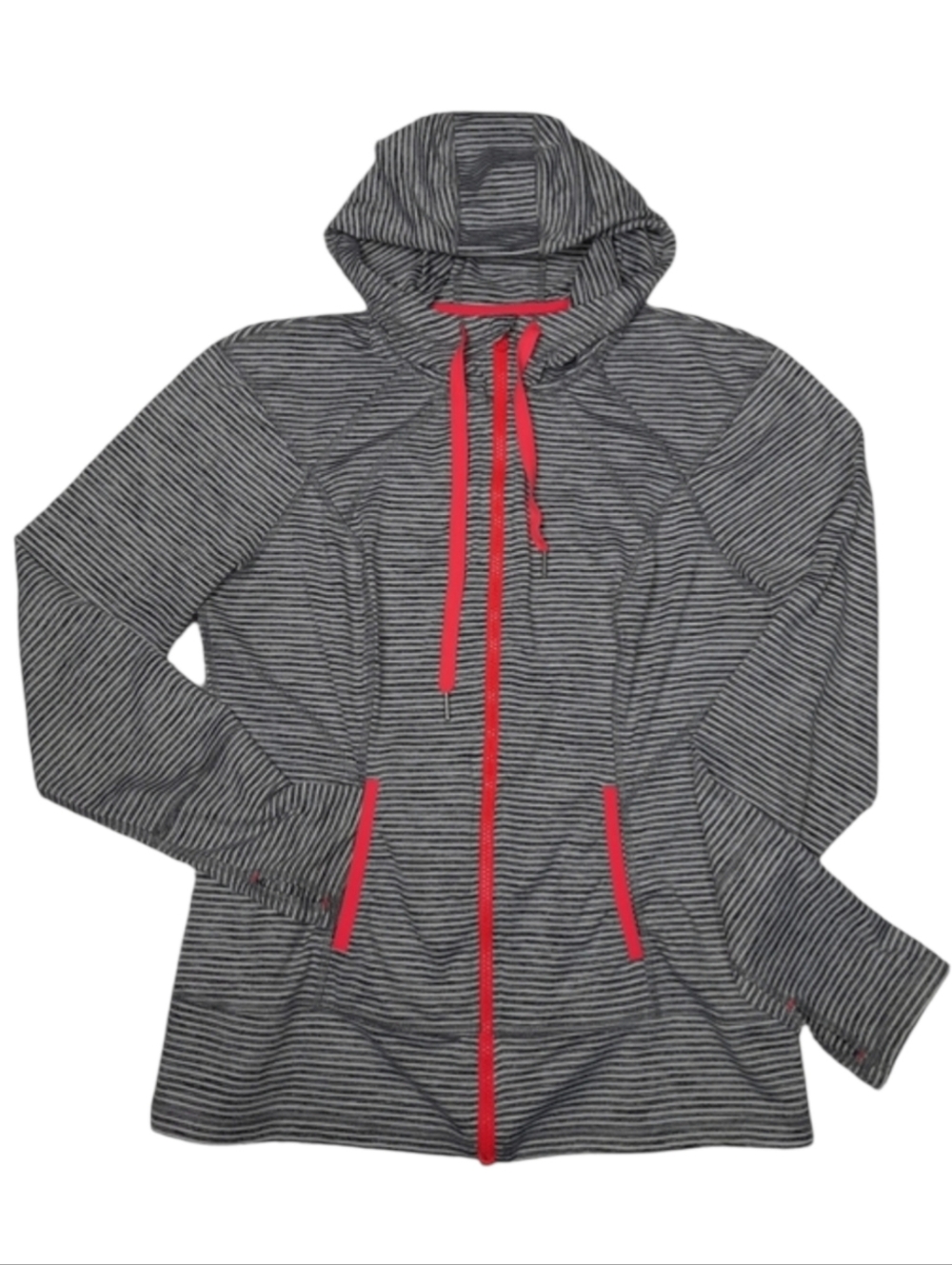 Lukka Stripe Athletic Full Zip Hoodie Track Jacket SZ L